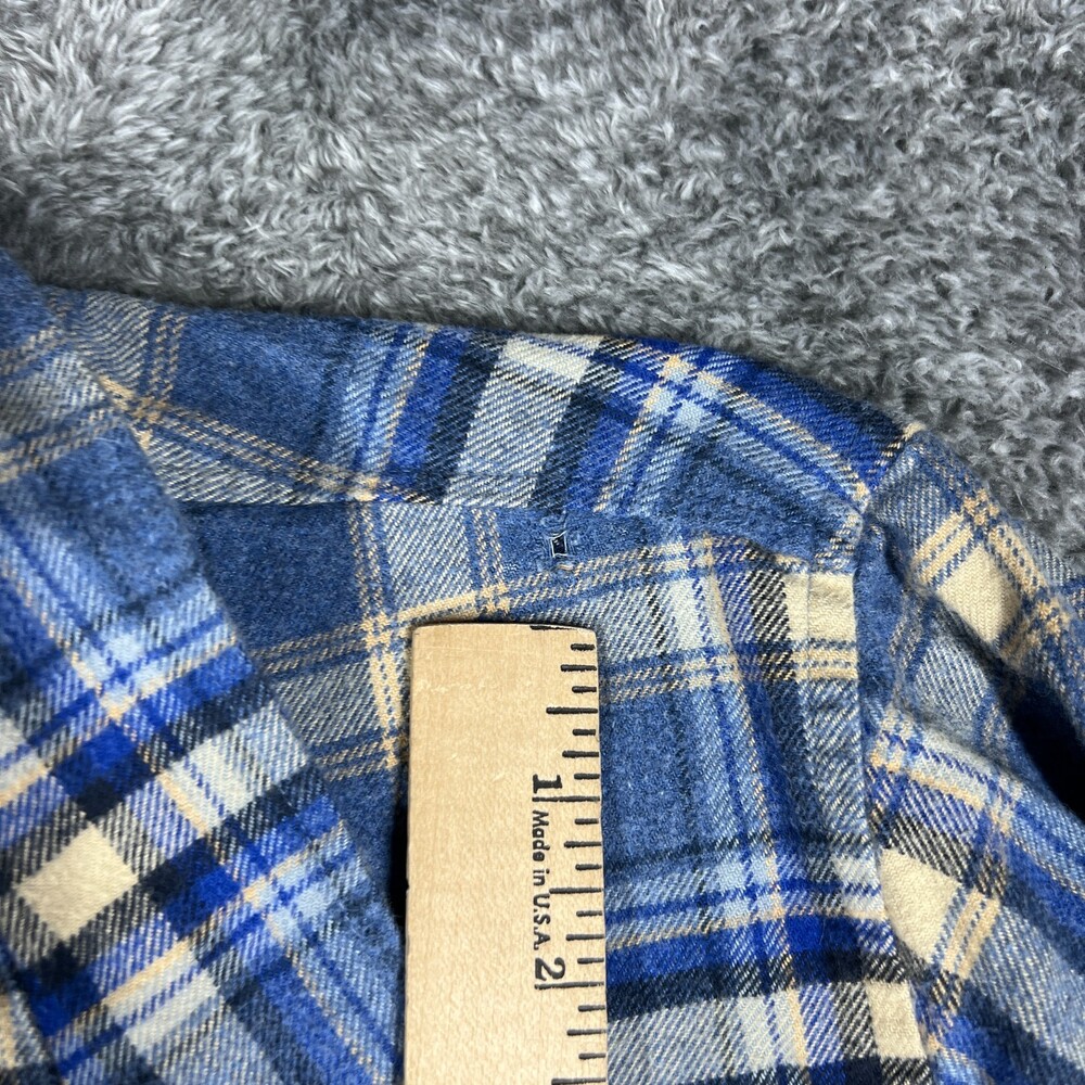 Patagonia Shirt Womens L Blue Plaid Long Sleeve Button Up Pockets Cotton Flannel - Picture 5 of 11